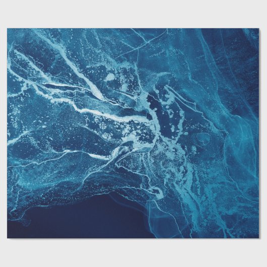 Blauw Abstract. Blauwe en witte kleurenblokken. Wi Cadeaupapier (Vlak)