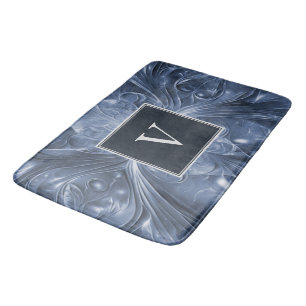 Blauw Abstract Bloei Monogram Badmat