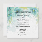 Blauw Abstract Bloemen Bruiloft Kaart