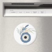 Blauw abstract boze oog met bladeren magneet (Insitu (Vaatwasser))