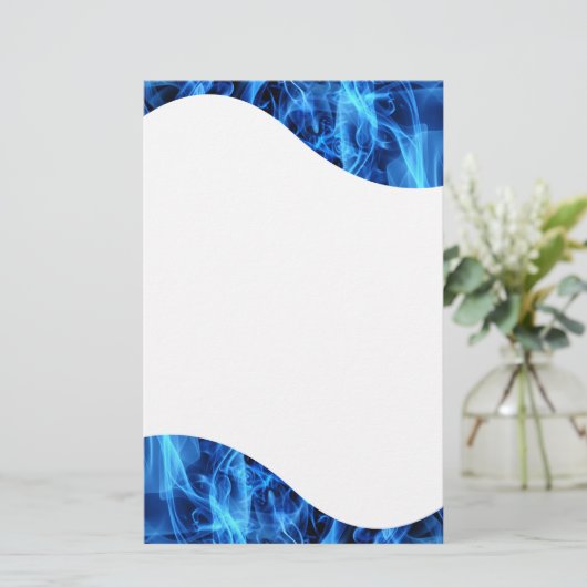 Blauw Abstract Briefpapier (Staand voorkant)