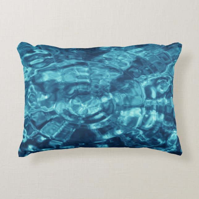 Blauw Abstract Decoratief Kussen (Voorkant)
