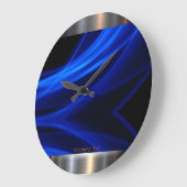 Blauw Abstract en metaal ontwerp Grote Klok (Hoek)