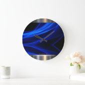 Blauw Abstract en metaal ontwerp Grote Klok (Huis)