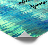 blauw abstract gebruik voeg uw eigen offerte toe poster (Hoek)