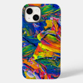 Blauw Abstract gekleurd | iPhone 14 Hoesje-Mate Case-Mate iPhone Case (Achterkant)