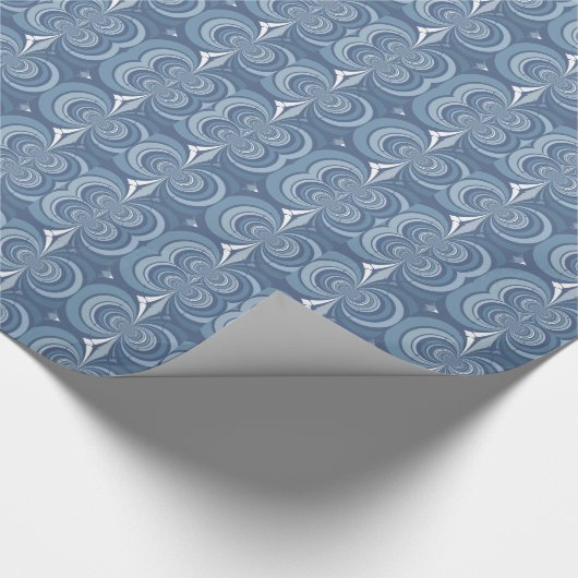 Blauw Abstract geometrisch ontwerp Cadeaupapier (Hoek)