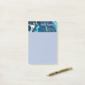 Blauw Abstract Gepersonaliseerde Post it Note 4x6 (Op bureau)