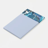 Blauw Abstract Gepersonaliseerde Post it Note 4x6 (Schuin)