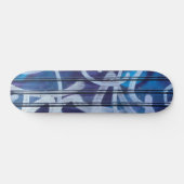 Blauw abstract grafitti-patroon skateboard (Horizontaal)