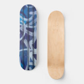 Blauw abstract grafitti-patroon skateboard (Voorkant)