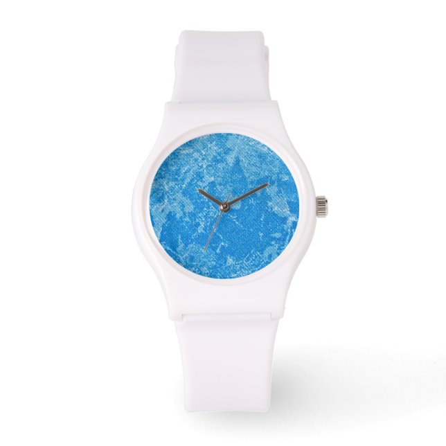 Blauw Abstract Horloge (Voorkant)