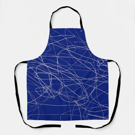 Blauw abstract kunstpatroon Apron Schort (Voorkant)