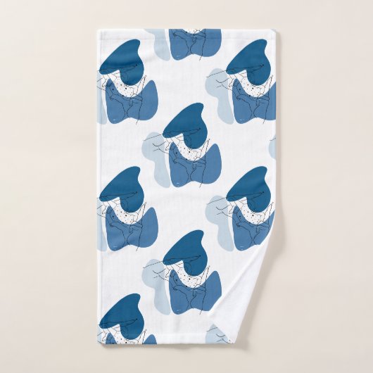 Blauw Abstract kunstwerk Bad Handdoek (Handdoek)