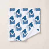 Blauw Abstract kunstwerk Bad Handdoek (Wasdoekje)