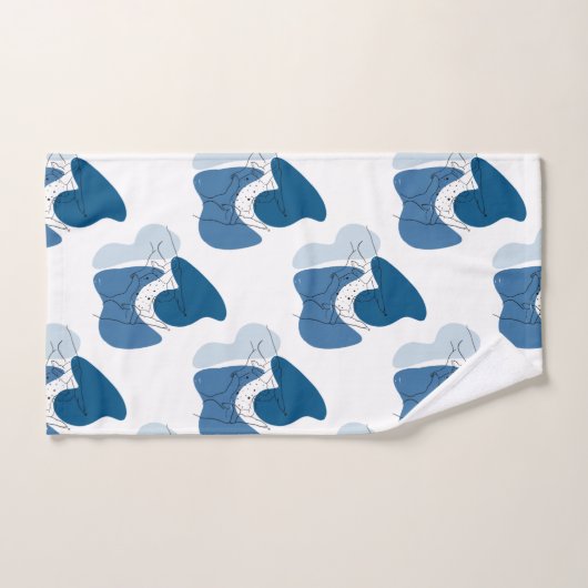 Blauw Abstract kunstwerk Bad Handdoek (Handdoek)