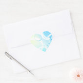 Blauw Abstract Kunstwerk Design Hart Sticker (Envelop)