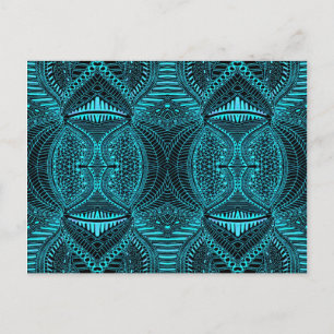 Blauw Abstract landschap Briefkaart