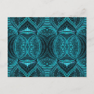 Blauw Abstract landschap Briefkaart