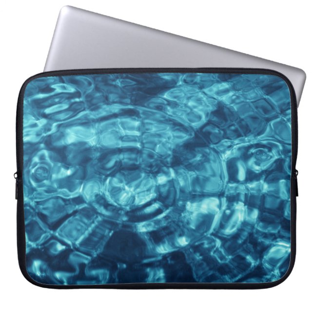 Blauw Abstract Laptop Sleeve (Voorkant)
