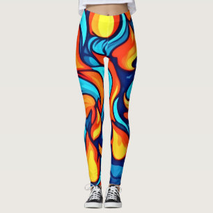 Blauw Abstract Leggings
