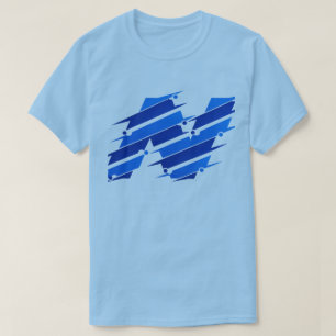Blauw Abstract Logo T-Shirt   Moderne Futuristisch