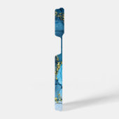 Blauw Abstract marmer iPhone Hoesje (Rechterkant)