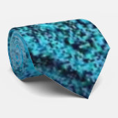 Blauw Abstract (met Vast Blauw knoop op Bovenkant) Stropdas (Opgerold)