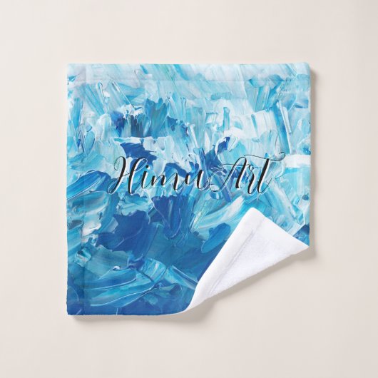 Blauw abstract modern bad handdoek (Wasdoekje)