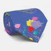 Blauw Abstract modern patroon, moderne kleurrijke Stropdas (Opgerold)