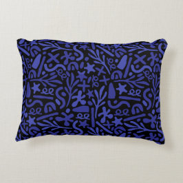 blauw abstract naadloos patroon accent kussen