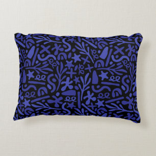 blauw abstract naadloos patroon accent kussen