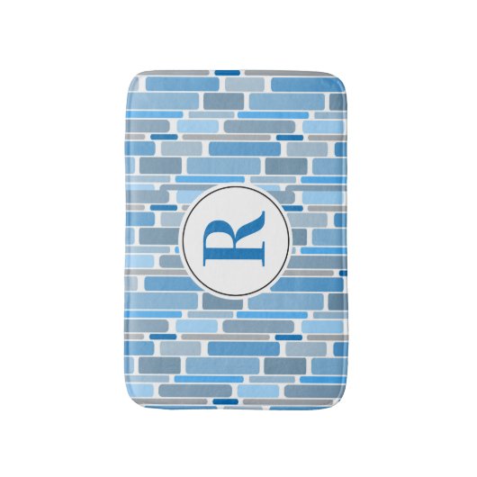 Blauw abstract ontwerp. . badmat (Voorkant Verticaal)