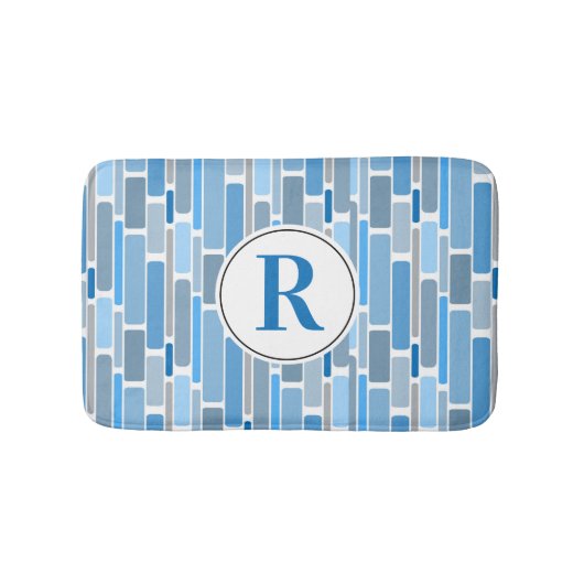 Blauw abstract ontwerp. . badmat (Voorkant)