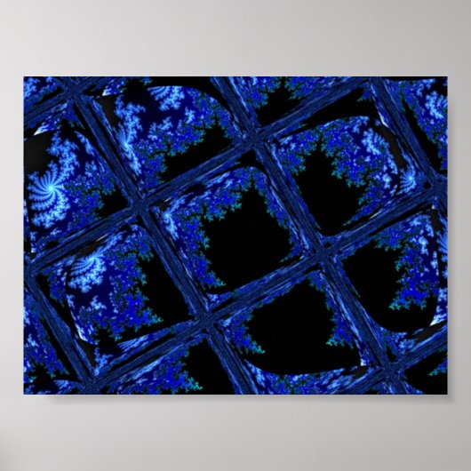 Blauw abstract ontwerp poster (Voorkant)