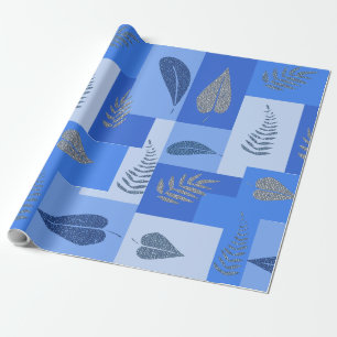 Blauw Abstract papier met leder