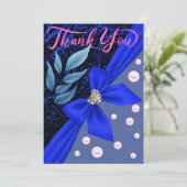 Blauw Abstract Parel Modern Trendy Boho Pensioen Bedankkaart (Staand voorkant)