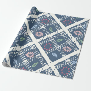Blauw abstract patroon cadeaupapier