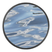 Blauw abstract patroon hockey puck (Voorkant)