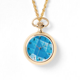 Blauw abstract patroon horloge