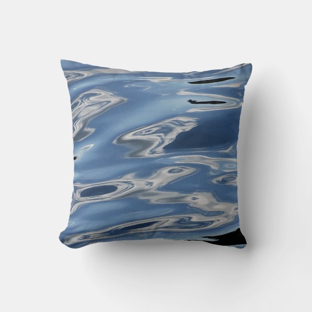 Blauw abstract patroon kussen (Voorkant)