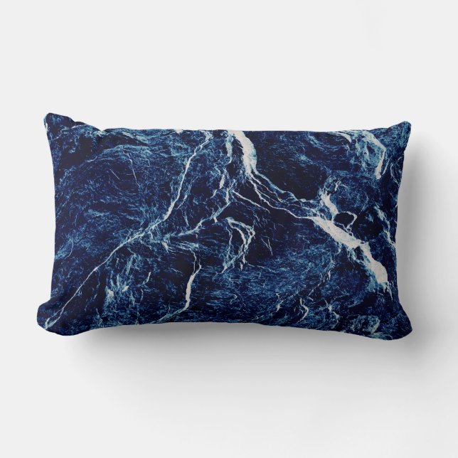 Blauw Abstract patroon Kussen (Voorkant)