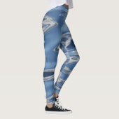 Blauw abstract patroon leggings (Rechts)