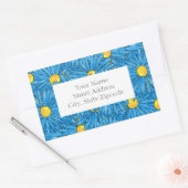 Blauw Abstract Pen & Waterverf Asters labels (Envelop)