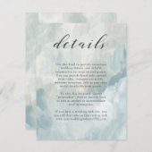 Blauw Abstract penseelstreken bruiloft details Informatiekaartje (Voorkant / Achterkant)