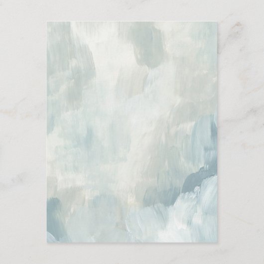 Blauw Abstract penseelstreken bruiloft details Informatiekaartje (Achterkant)