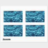 Blauw Abstract Rechthoekige Sticker (Vel)