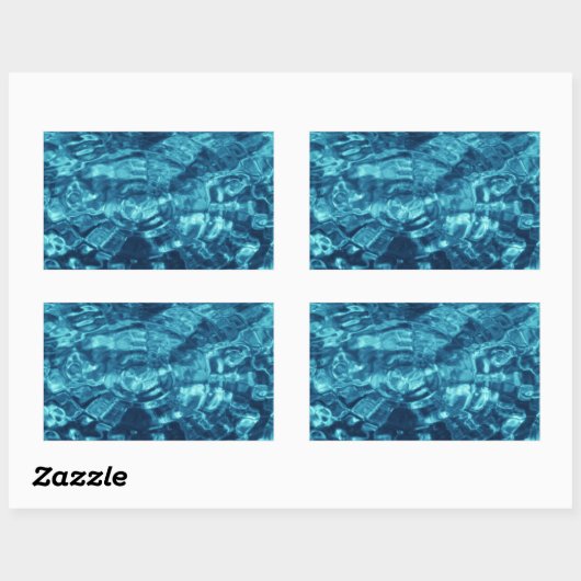 Blauw Abstract Rechthoekige Sticker (Vel)