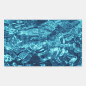 Blauw Abstract Rechthoekige Sticker (Voorkant)