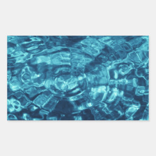 Blauw Abstract Rechthoekige Sticker